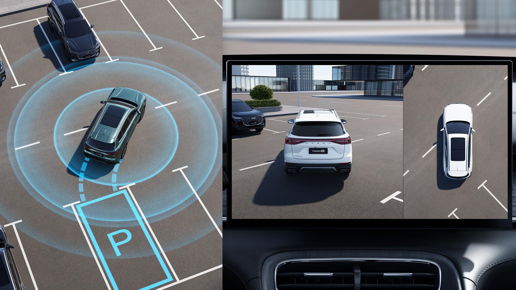 Parking and low-speed maneuvers are made simple thanks to a 540-degree camera system, front and rear parking sensors, and a reverse camera. A head-up display keep key information directly in the driver’s line of sight. Parking and low-speed maneuvers are made simple thanks to a 540-degree camera system, front and rear parking sensors, and a reverse camera. A head-up display keep key information directly in the driver’s line of sight.