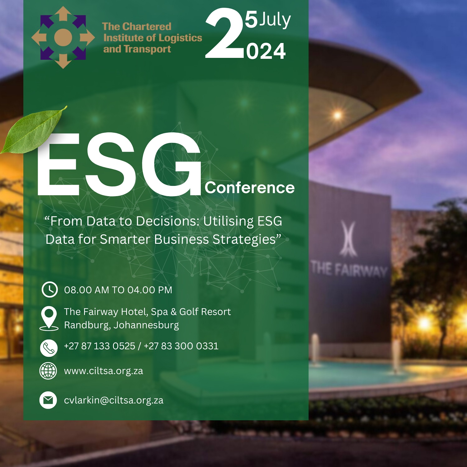 From Chaos to Clarity: Mastering ESG Data for Informed Decision-Making and Smarter Business Strategies – CILTSA ESG Conference