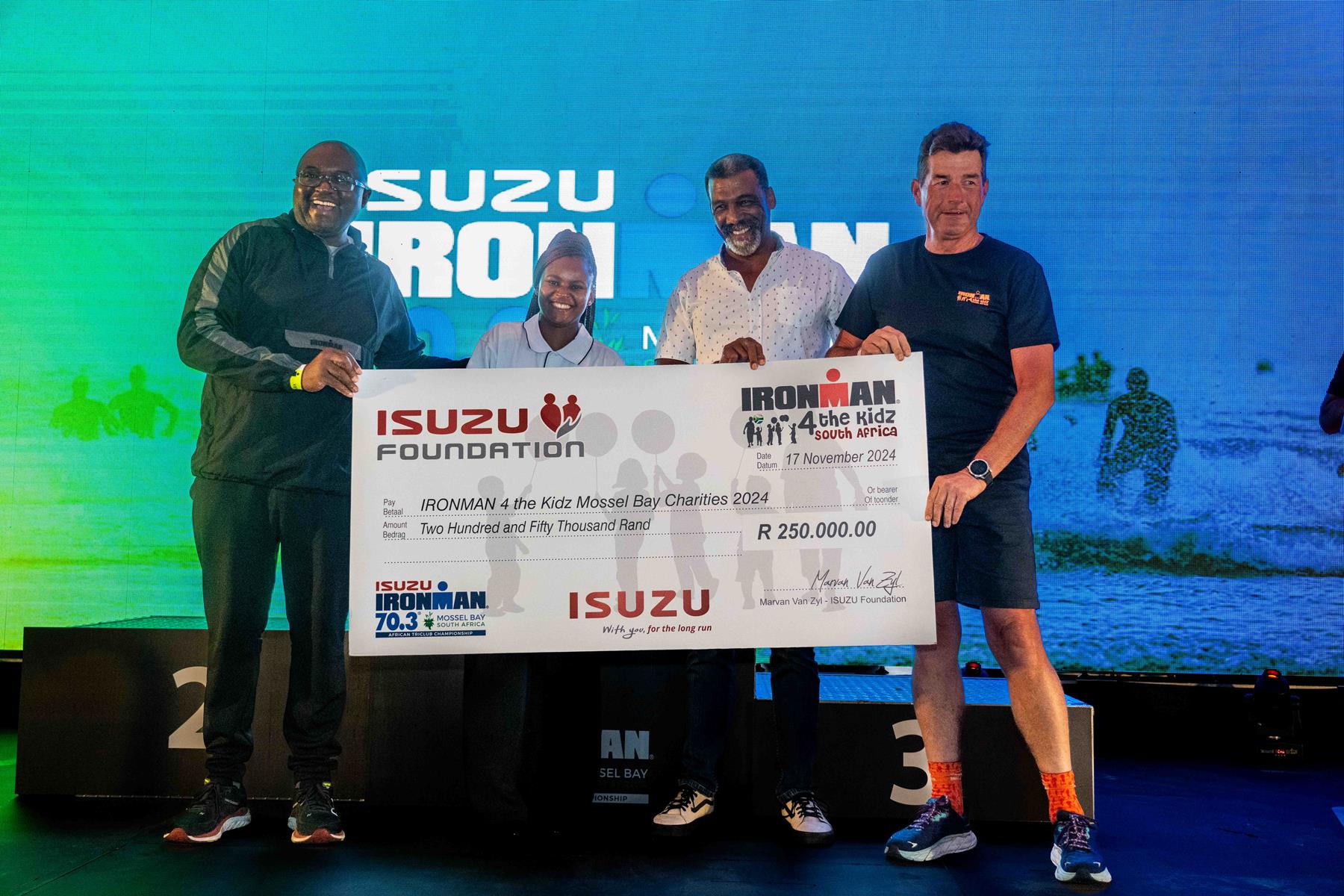 ISUZU Foundation and IRONMAN4TheKidz Join Forces to Support Mossel Bay Charities with R250 000 Donation
