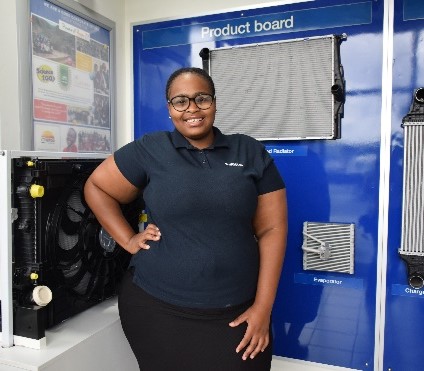 Ntombizonke Mngonyama, Production Supervisor in MAHLE’s Engine Cooling Department Assembly Line, who delights in encouraging other young women to seize the opportunities that are available in the world of STEM