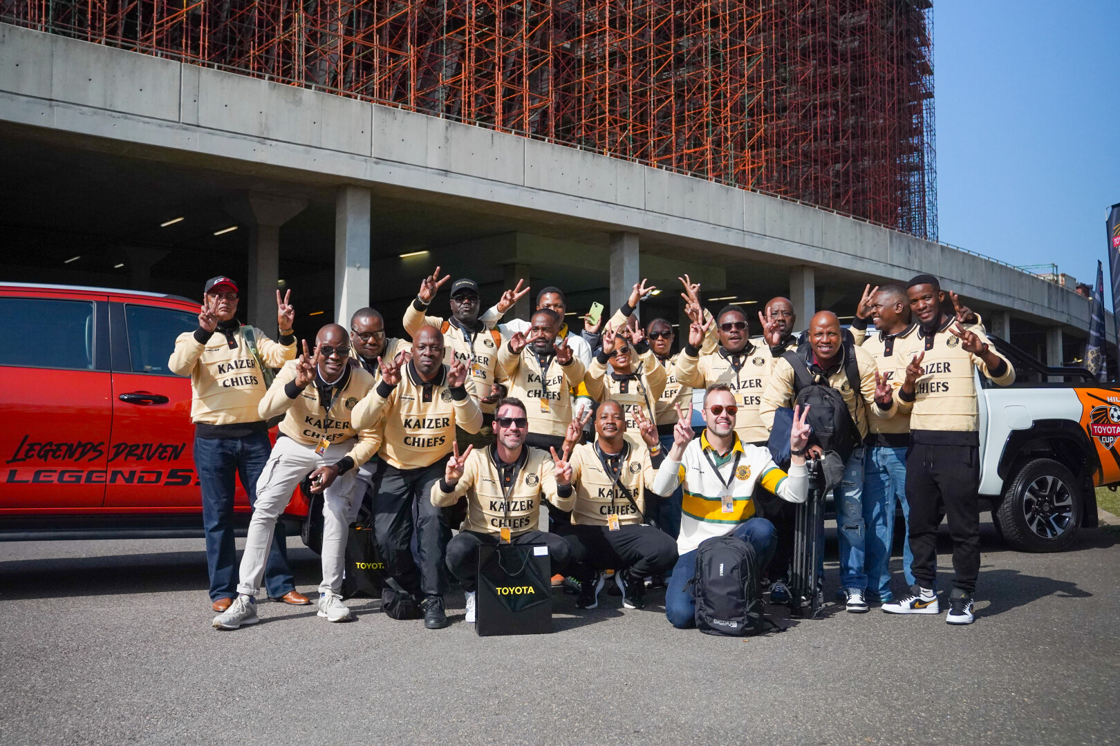 Football legends driven by Hilux Legend 55 