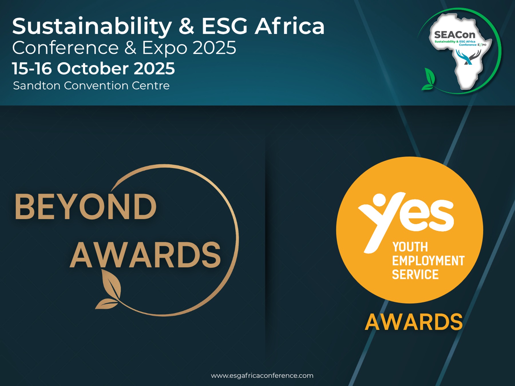 Two sustainability and ESG awards. One evening. Join Africa’s sustainability changemakers at the YES ESG and Beyond Awards