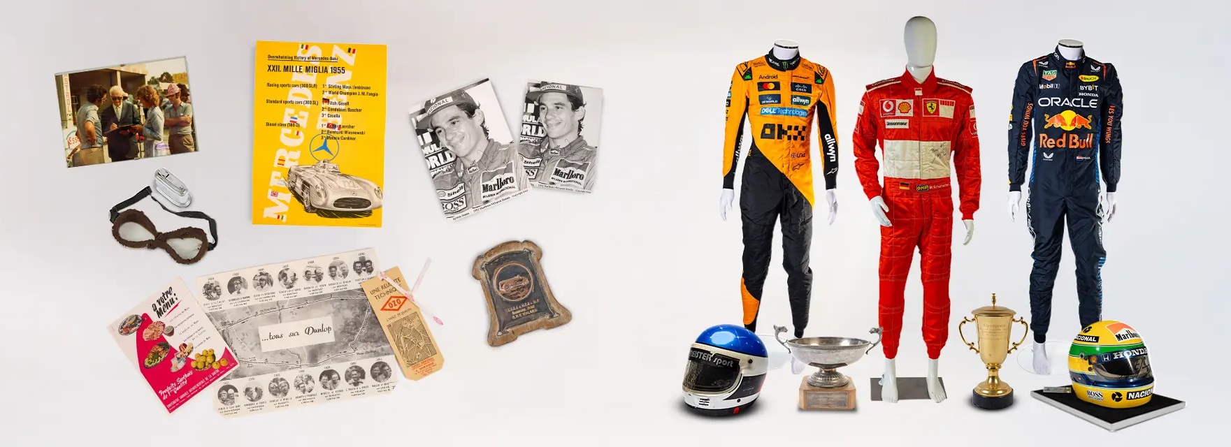 Iconic motorsport memorabilia from Schumacher, Senna, Verstappen and more to go under the hammer this february
