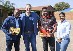 Engen Thorntree ZZ Convenience Centre supports Siqobile Primary School with 100 pairs of school shoes